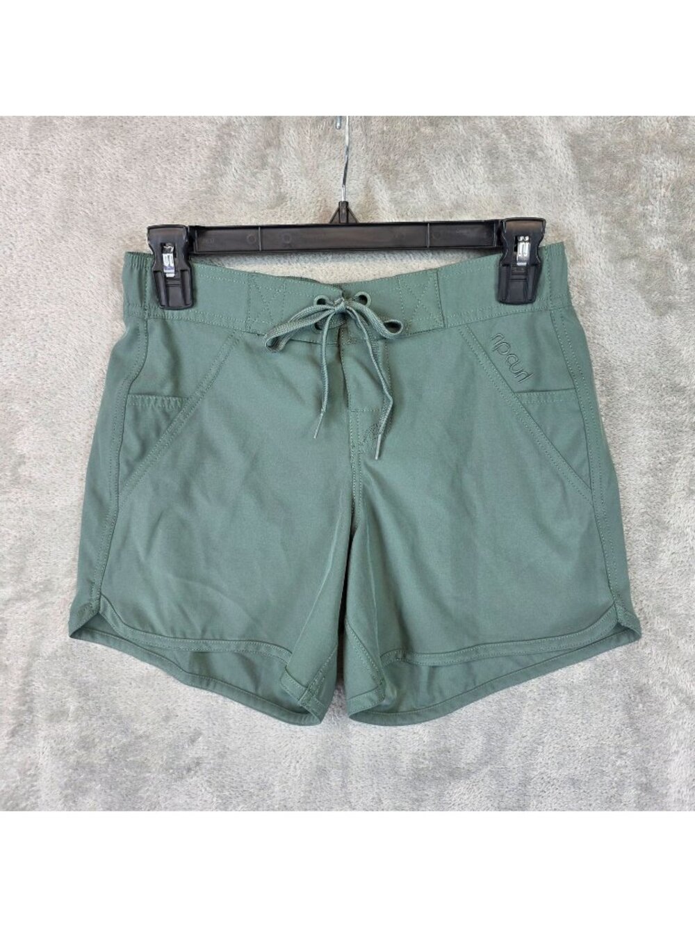 Rip Curl Utility Shorts Womens XS Green Microfiber Drawstring Swim Pockets Beach